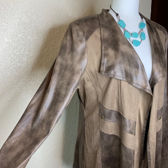 Allison Daley Brown Mosaic Canyon Open Front Cardigan Jacket Women's Siz… - Picture 6 of 10